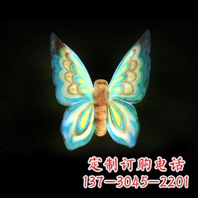 宁德蓝色闪耀的夜晚——37x48x20”发光蝴蝶雕塑