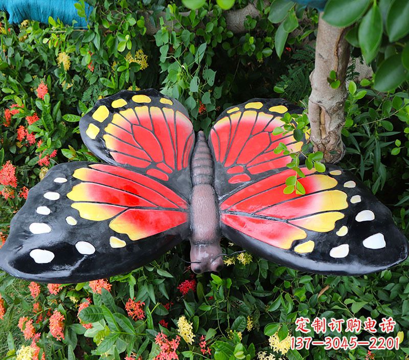 宁德仿真蝴蝶摆草地动物雕塑摆件