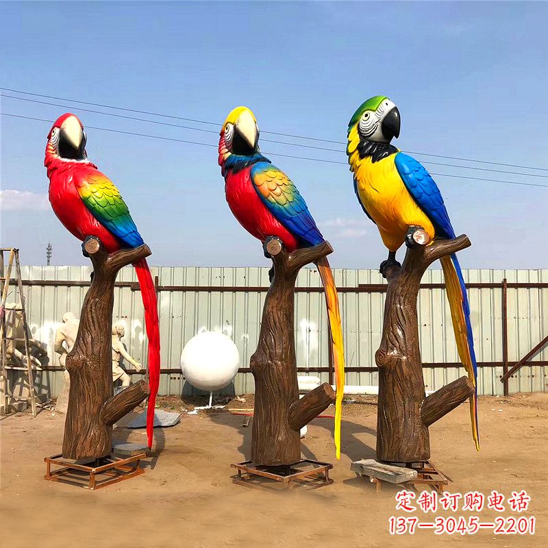 宁德玻璃钢鹦鹉雕塑