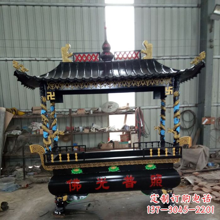宁德精美绝伦的浮雕龙纹铜香炉雕塑