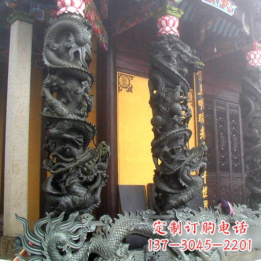 宁德高浮雕龙柱铜雕塑