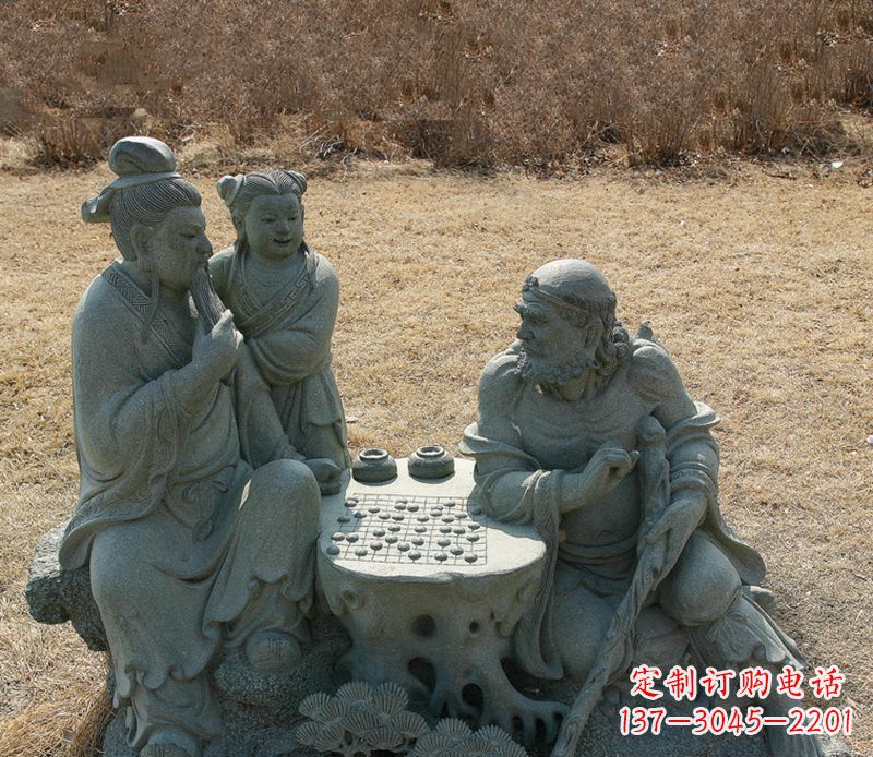 宁德八仙下棋铜雕塑