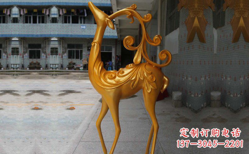 宁德玻璃钢小鹿雕塑,装饰公园美景
