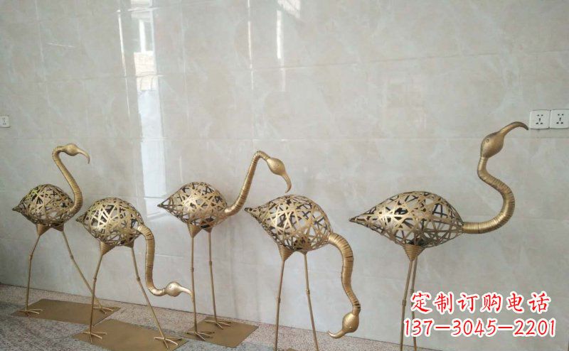 宁德不锈钢抽象火烈鸟动物雕塑