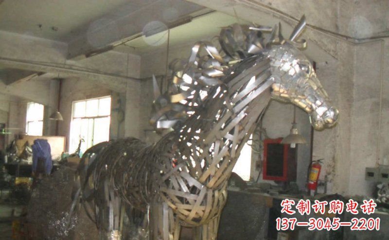 宁德不锈钢抽象马动物雕塑