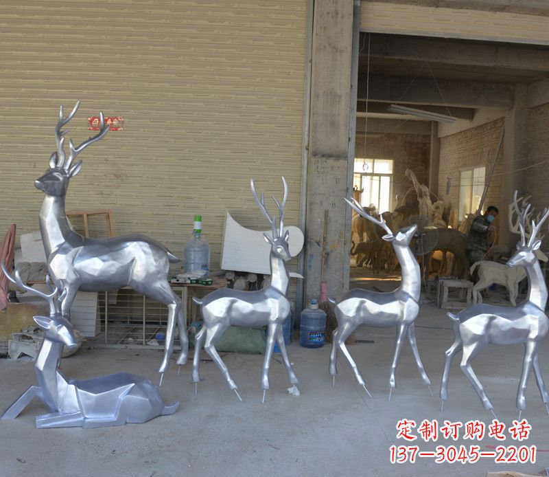 宁德不锈钢动物雕塑——鹿