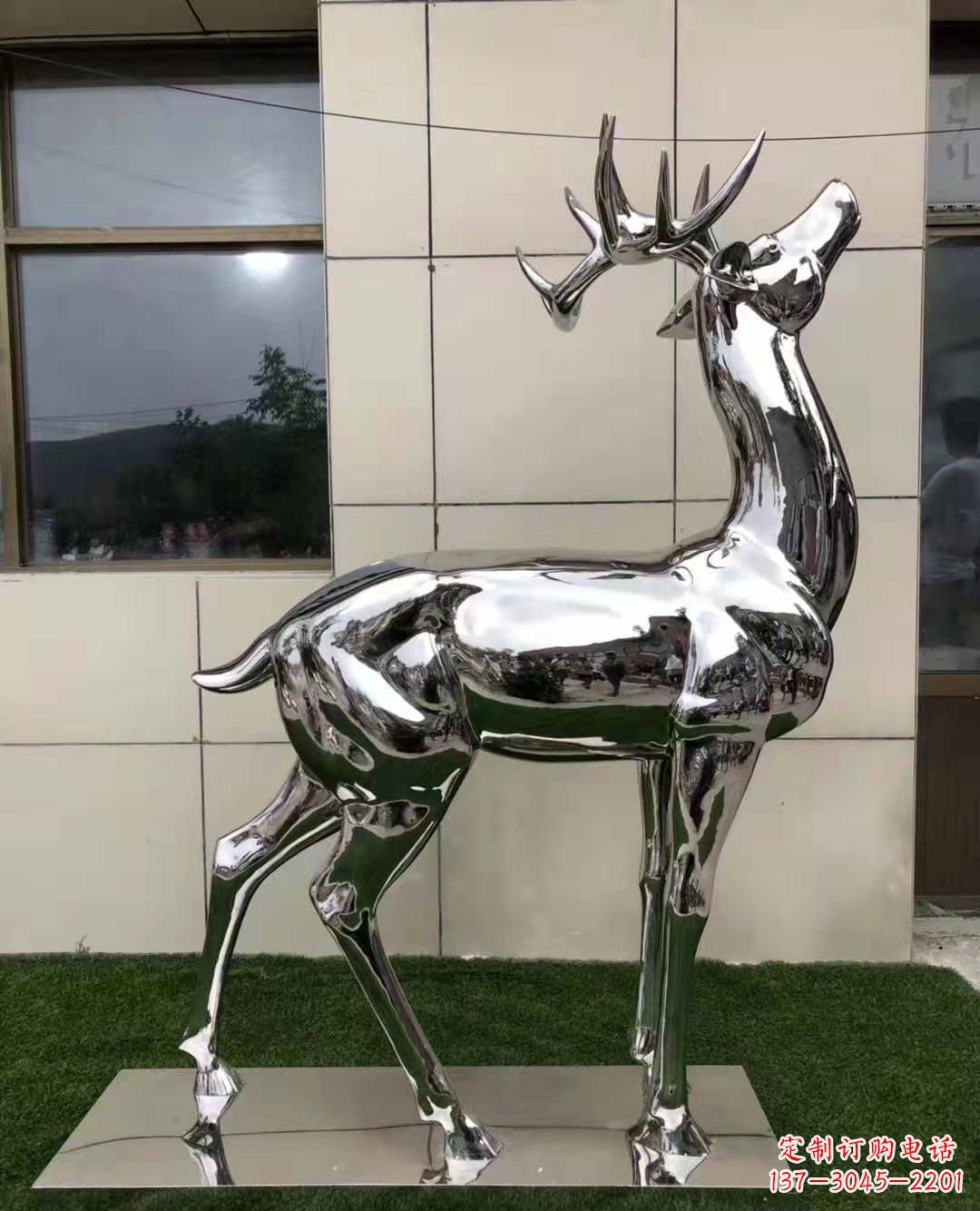 宁德不锈钢艺术品精美梅花鹿雕塑