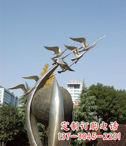 宁德唯美 大雁不锈钢雕塑