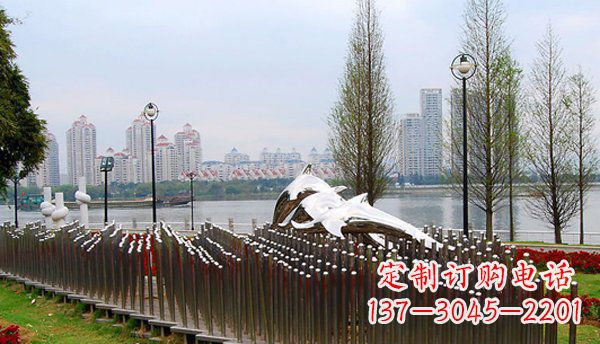 宁德动物主题不锈钢海豚雕塑
