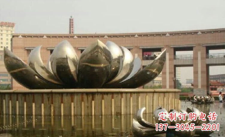 宁德廊中领雕塑优质的不锈钢荷花雕塑