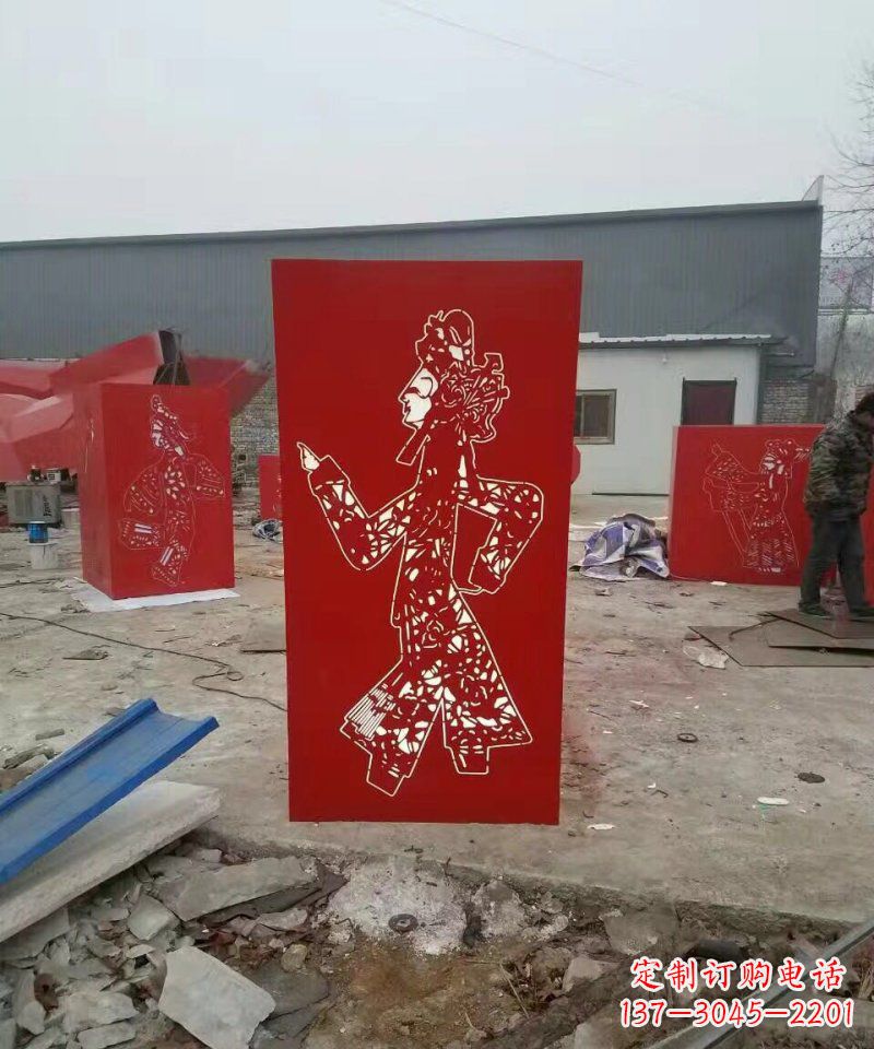 宁德不锈钢灯罩皮影戏人物雕塑