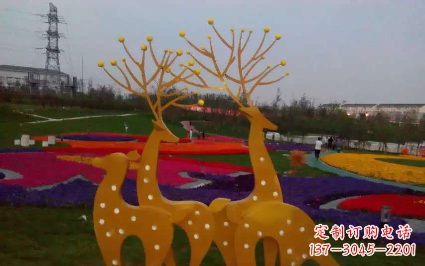 宁德不锈钢美陈动物鹿雕塑