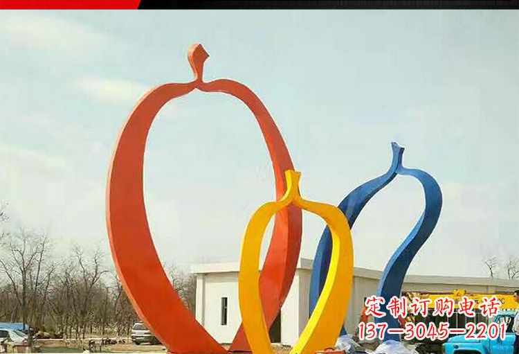 宁德金光闪耀,果实成熟——不锈钢苹果雕塑