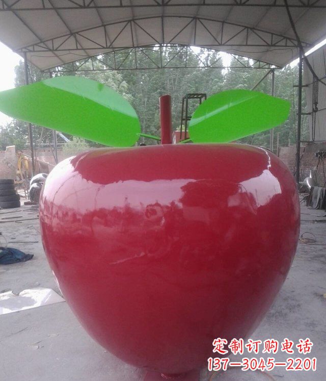 宁德黑凤凰不锈钢苹果景观雕塑