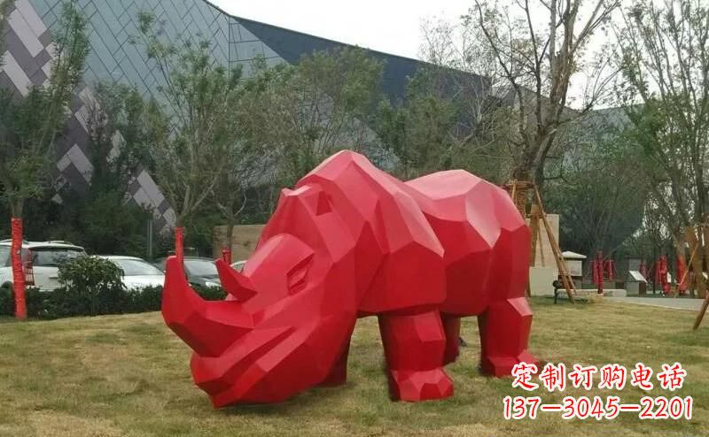 宁德摩洛哥高端不锈钢犀牛雕塑