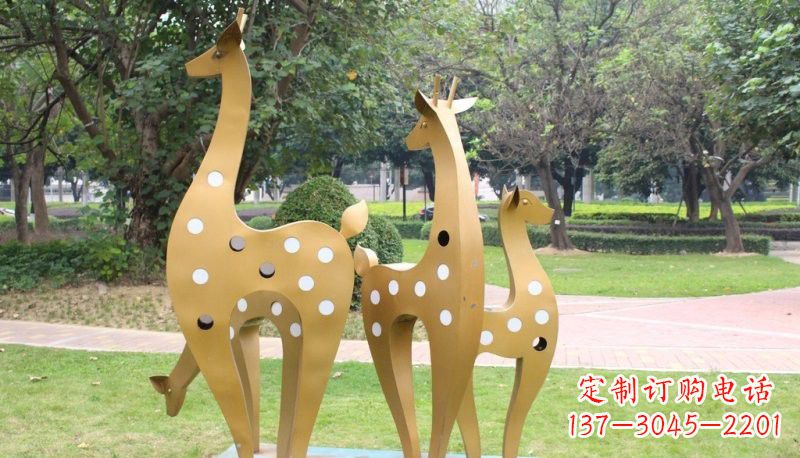 宁德彩色不锈钢梅花鹿雕塑