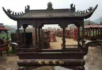 宁德精美方形寺庙铜香炉雕塑