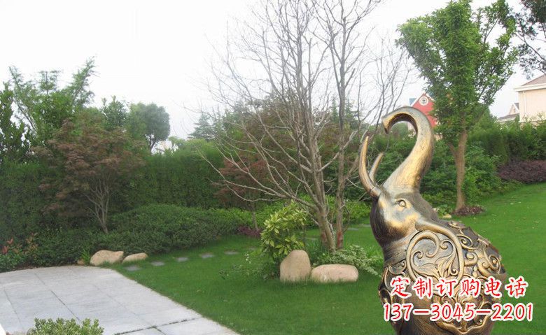 宁德公园抽象小象动物铜雕