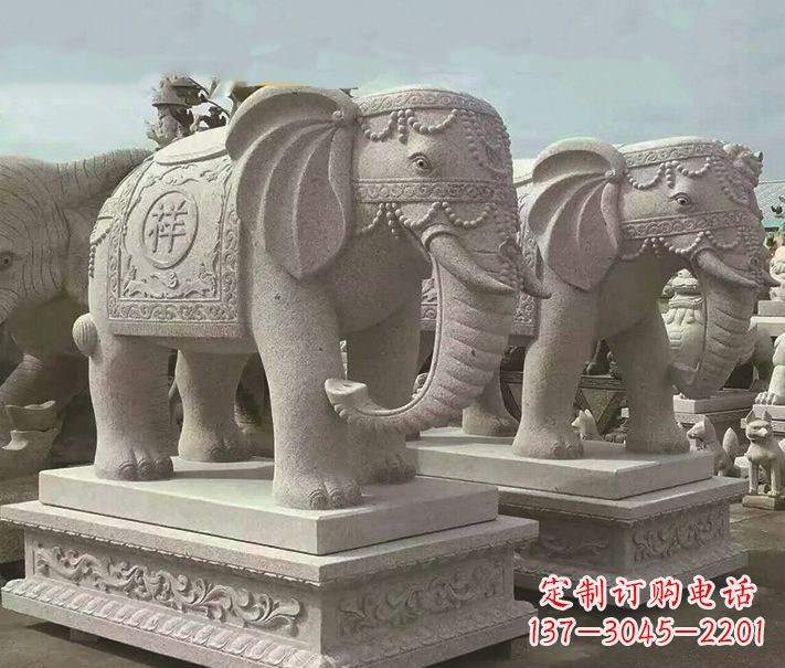 宁德精美大象大理石雕塑