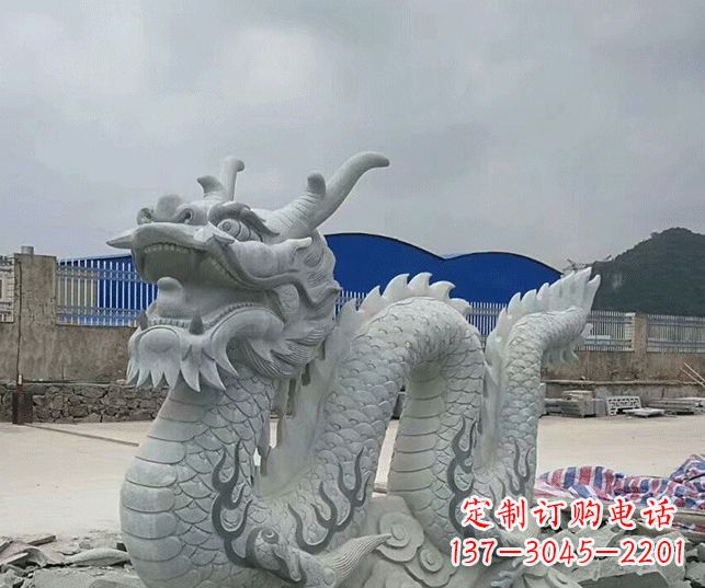 宁德公园大理石生肖龙景观石雕 (2)