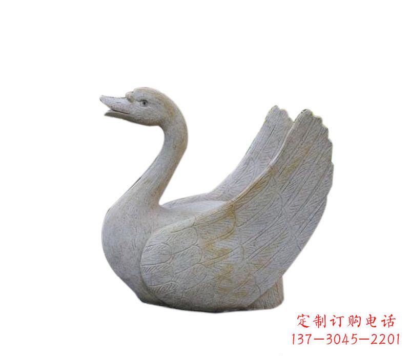 宁德公园大理石天鹅喷泉景观石雕