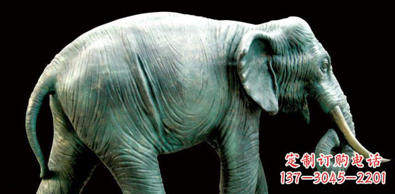 宁德公园大象动物铜雕 (3)