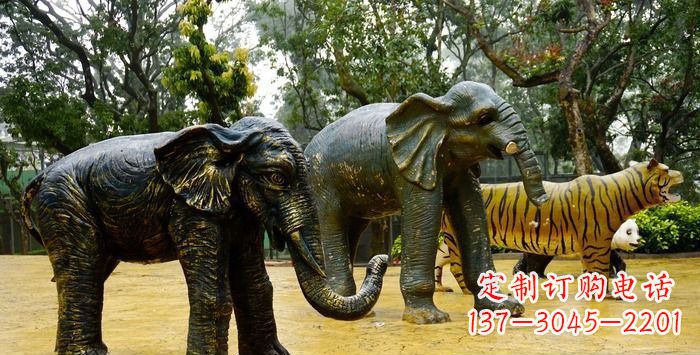 宁德公园大象动物铜雕_1