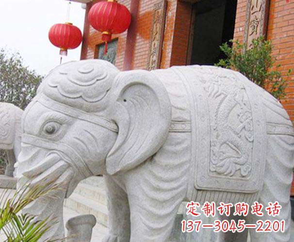 宁德公园动物大理石大象石雕