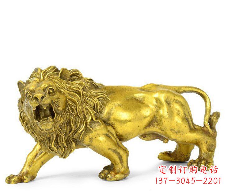 宁德黄铜鎏金狮子雕塑——象征力量的艺术精品