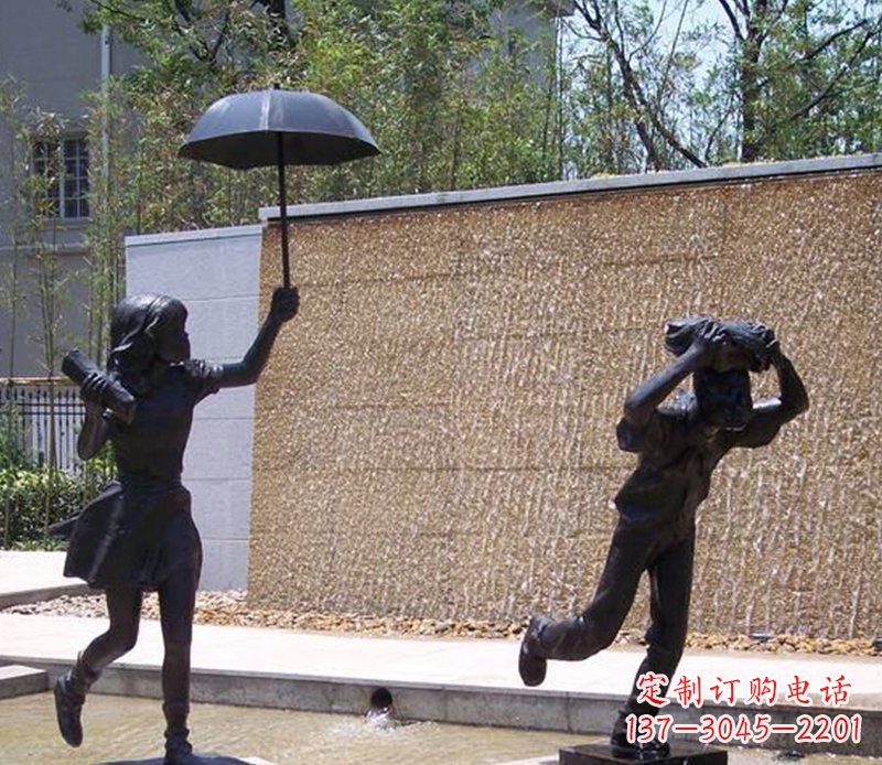 宁德抗风雨小男孩铜雕