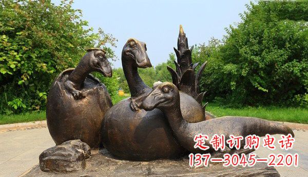 宁德公园仿真恐龙铜雕