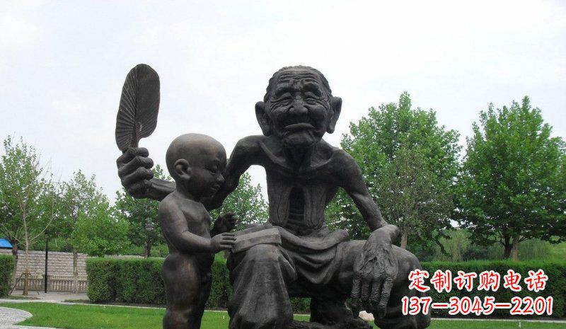 宁德温馨老人铜雕