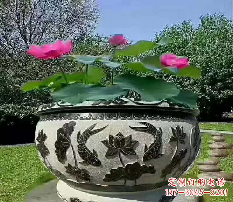 宁德唯美鲤鱼水缸雕塑