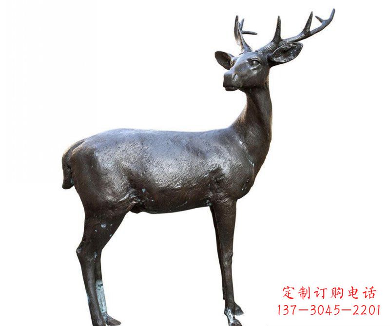 宁德铜雕回头鹿动物雕塑