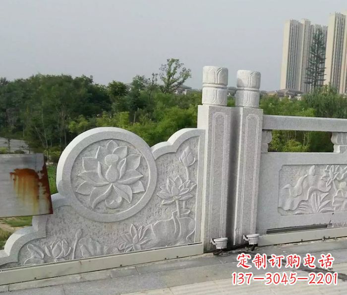 宁德公园景观汉白玉石雕栏板 (4)