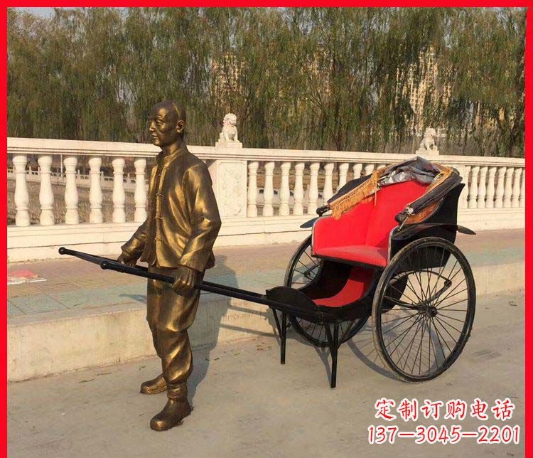 宁德黄包车铜雕精湛工艺,体现传统文化