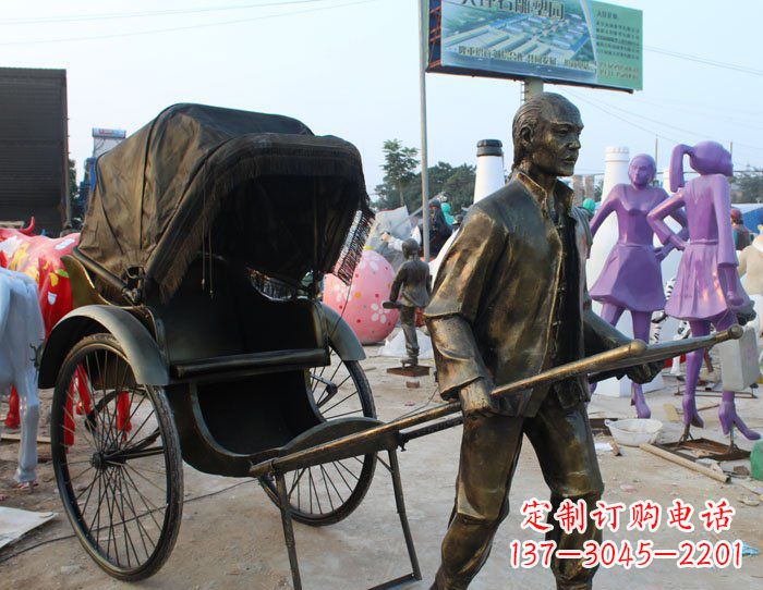 宁德精致可爱的黄包车铜雕