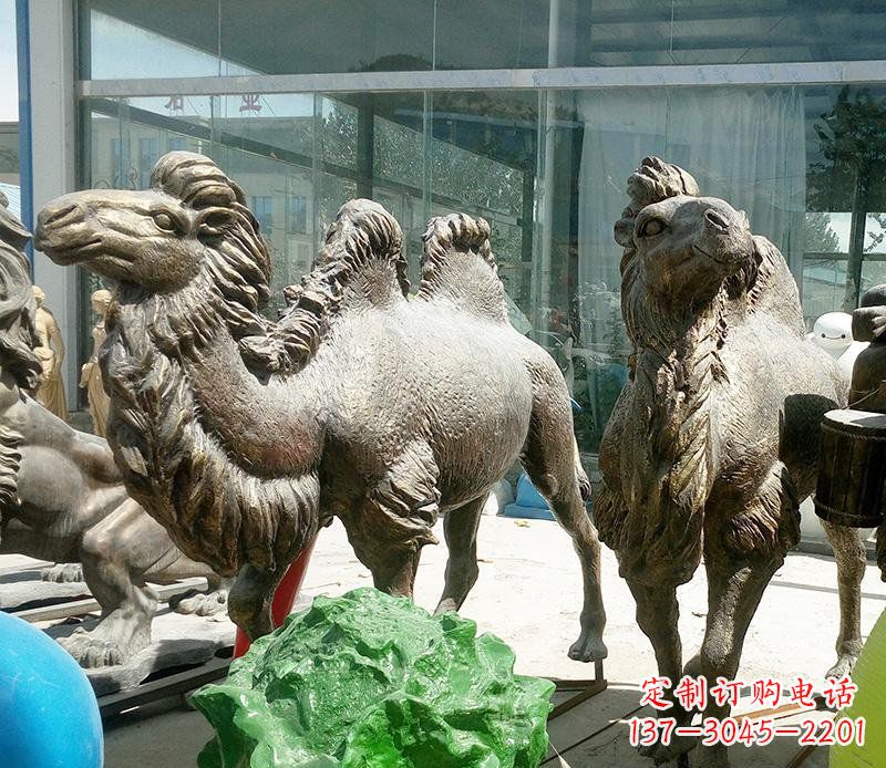 宁德公园骆驼动物铜雕 (2)