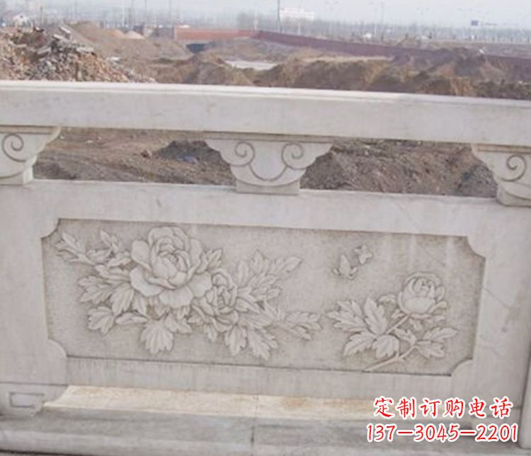 宁德牡丹花浮雕石栏板景观雕塑