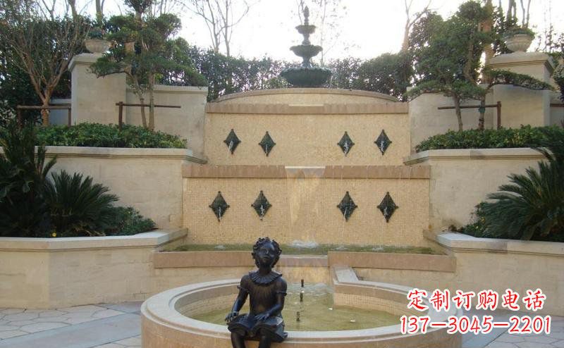 宁德公园拿着书坐着的西方小女孩人物铜雕