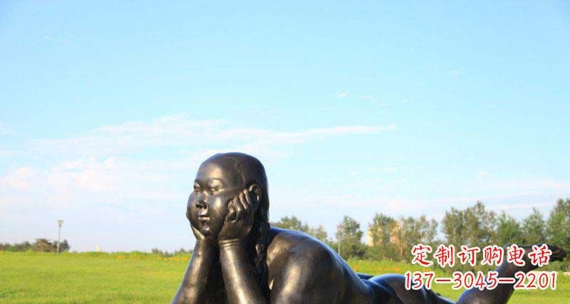 宁德美好时光,萌萌哒胖女孩青铜雕塑