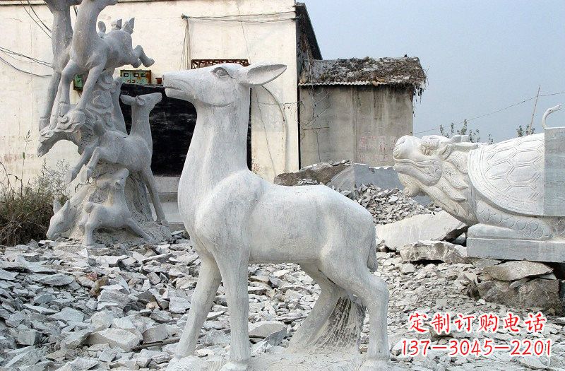 宁德青石仿古小鹿雕塑,精美优雅