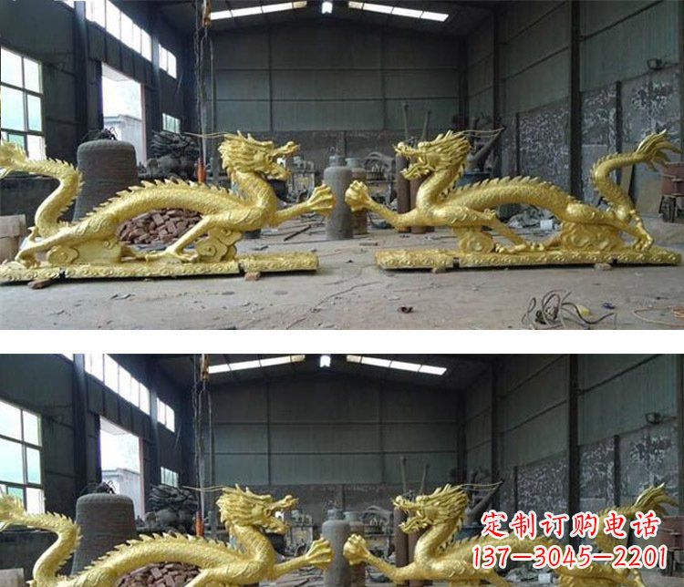 宁德公园双龙戏珠铜雕