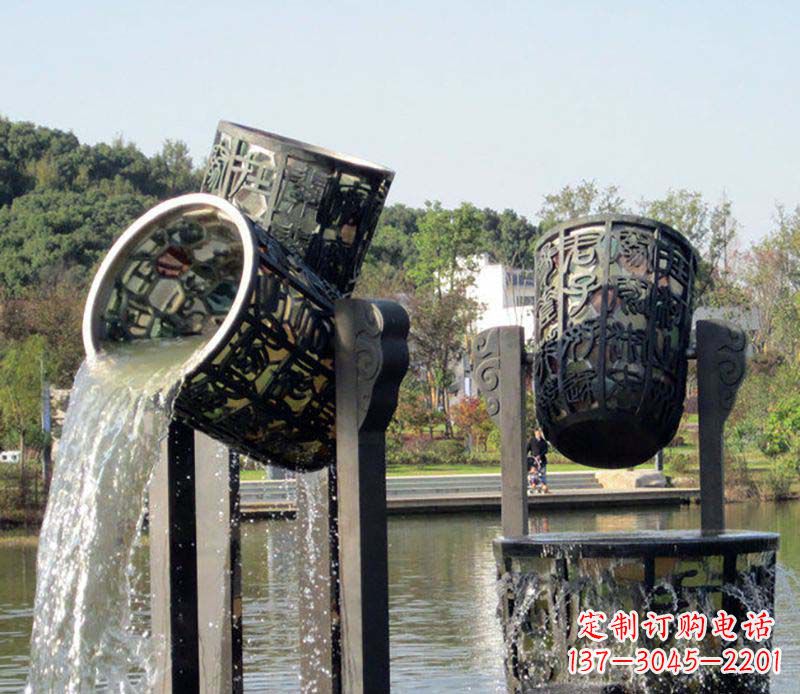 宁德公园水缸喷泉铜雕