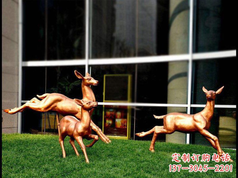 宁德精美青铜动物雕塑——小鹿奔跑