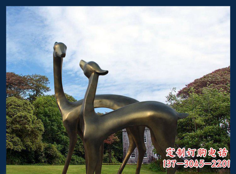宁德 优雅铜鹿风格雕塑