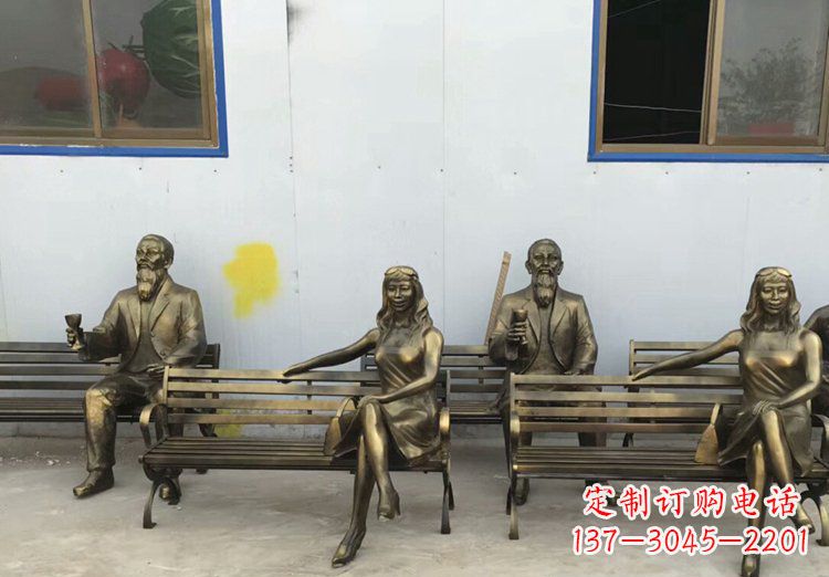 宁德唯美女性铜雕美女长椅