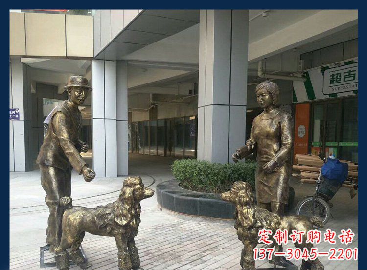 宁德精美铜雕牧羊犬人物雕塑