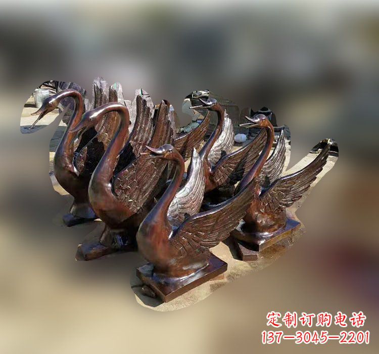 宁德优雅美丽的铜雕天鹅塑料