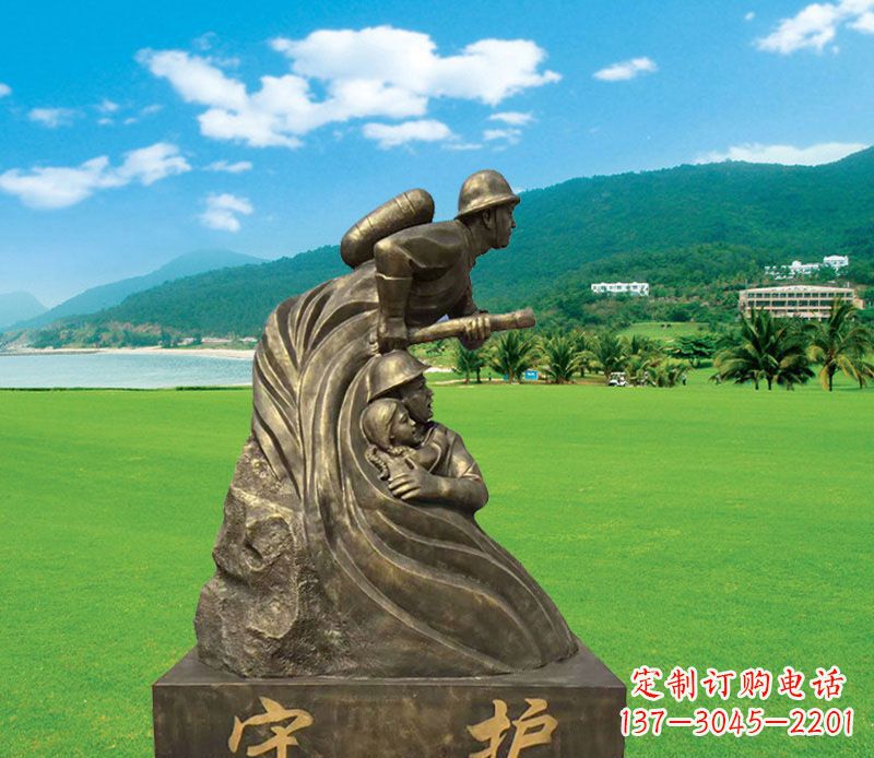 宁德弘扬消防文化的消防员雕塑